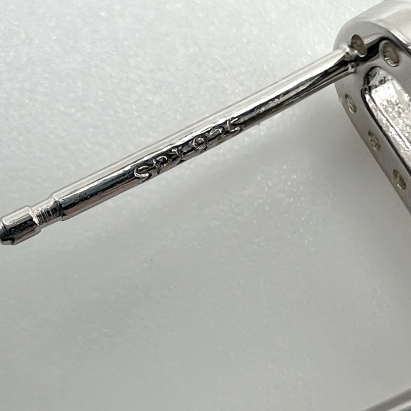 .925 Sterling Silver Rhodium Plated Dangling CZ Paperclip Earrings - Picture 17 of 17